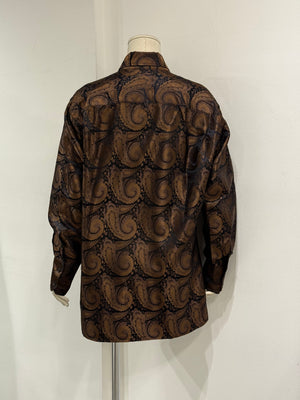 1997 Gucci by Tom Ford runway paisley iridescent silk shirt