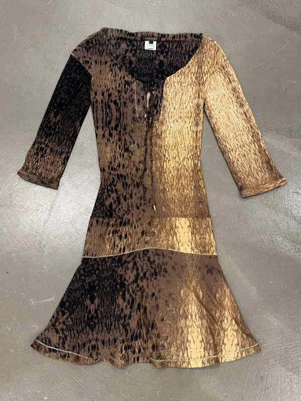 2002 Roberto Cavalli lace-up dress