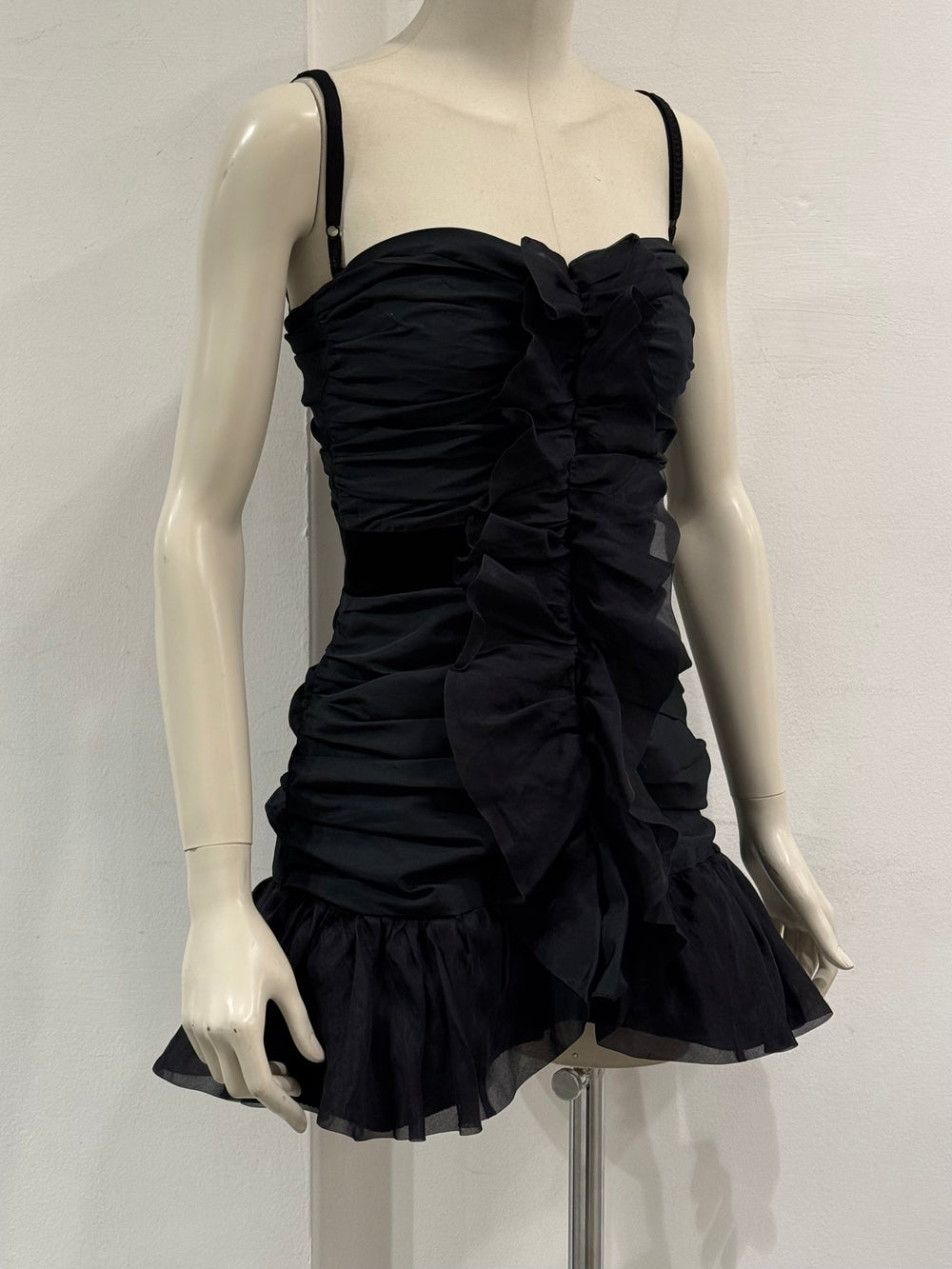 Dolce & Gabbana ruched mini dress with ruffle front