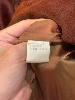 A/W2000 Roberto Cavalli pony hair leather belted coat