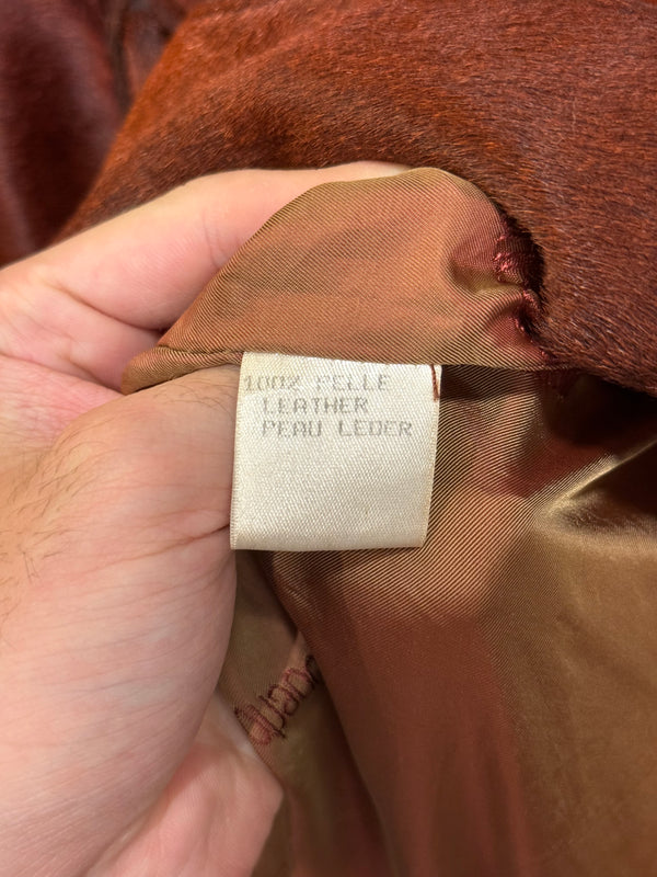 A/W2000 Roberto Cavalli pony hair leather belted coat