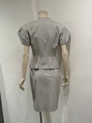 1990s Mugler puff-sleeve jacket and skirt suit