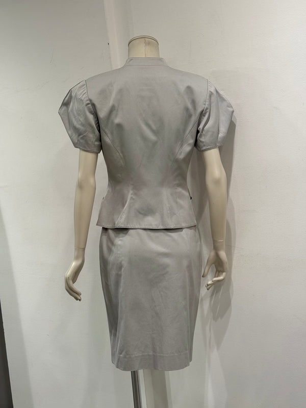 1990s Mugler puff-sleeve jacket and skirt suit