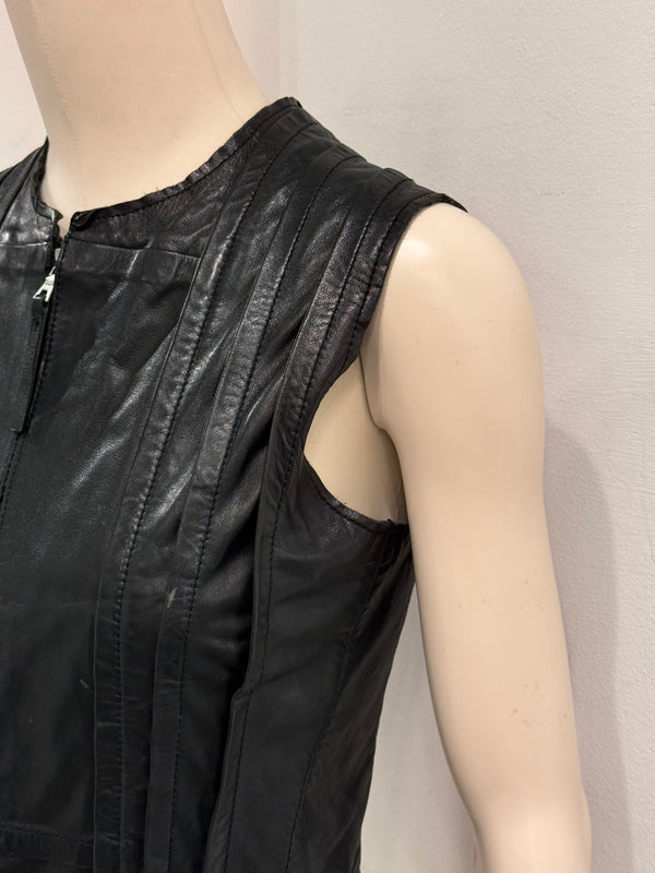 1990s Balenciaga paneled biker leather vest