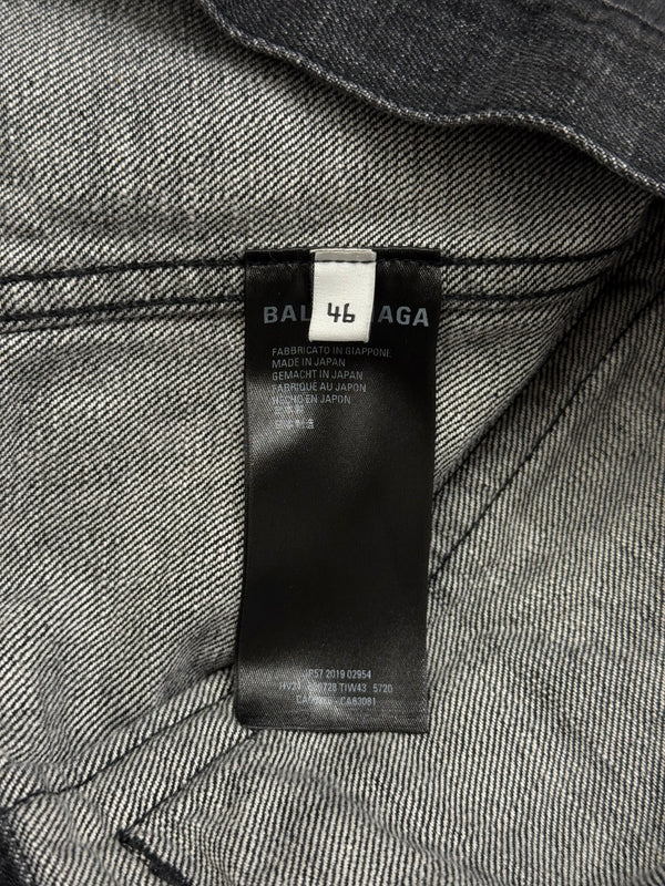 Balenciaga faded logo oversized denim jacket