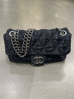2009-2010 Chanel Single Flap chain satin bag