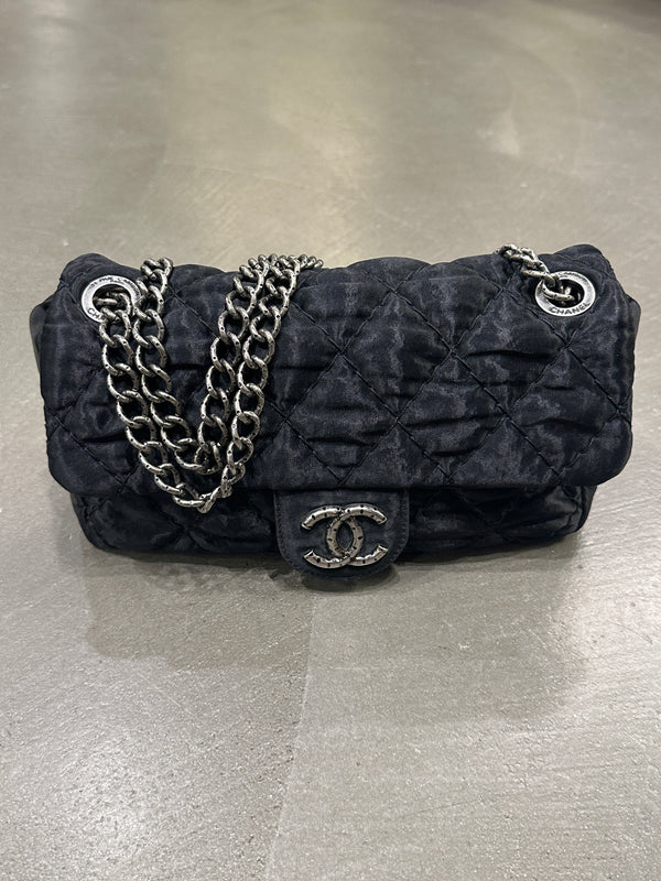 2009-2010 Chanel Single Flap chain satin bag
