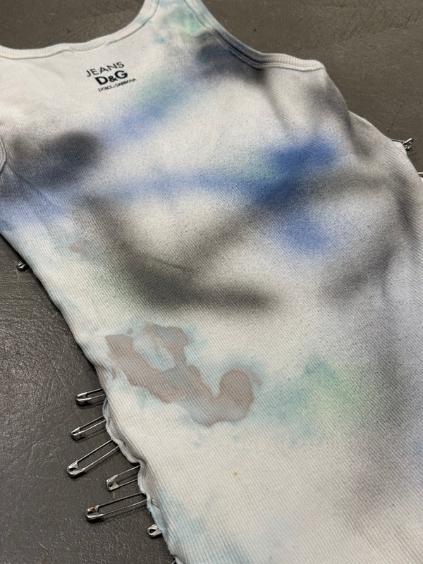 2000s Dolce & Gabbana safety pint graffiti "weird" top