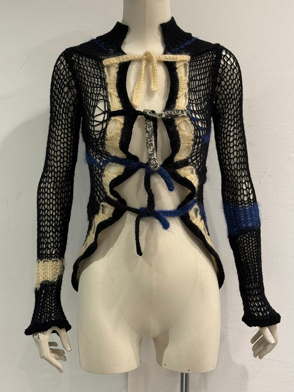 A/W2007 Jean Paul Gaultier graphic patch cardigan