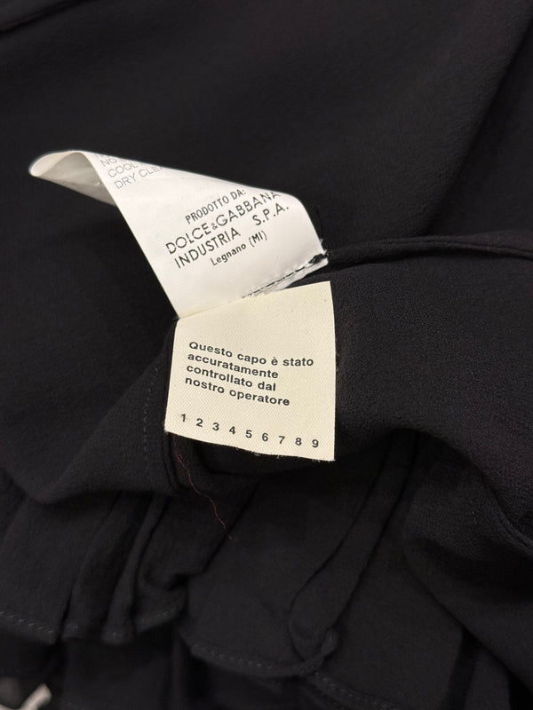 1990s Dolce & Gabbana ruffle trim silk jacket