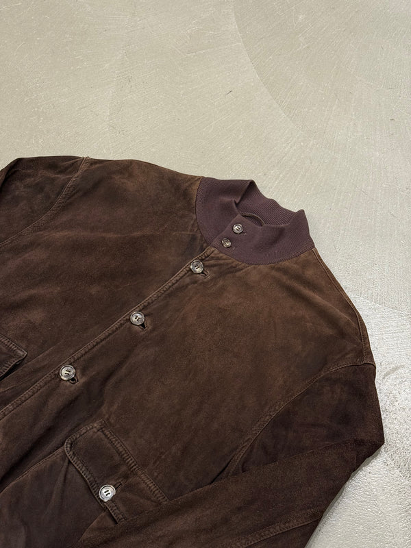 1990s Loro Piana suede bomber jacket