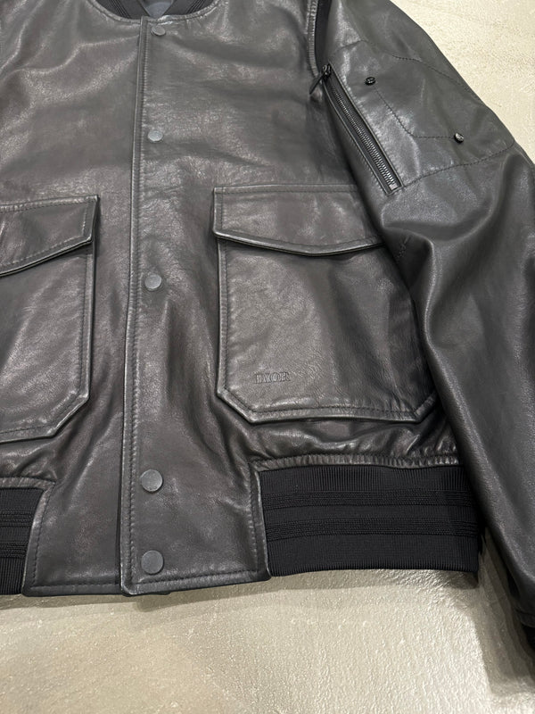 2010s Dior saddle leather cargo bomber jacket