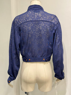 1990s Jean Paul Gaultier transparent lace bomber jacket