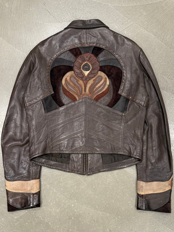 S/S2004 Gucci by Tom Ford runway western patchwork leather jacket