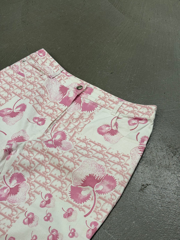 2000s Christian Dior by Galliano capri monogram pants