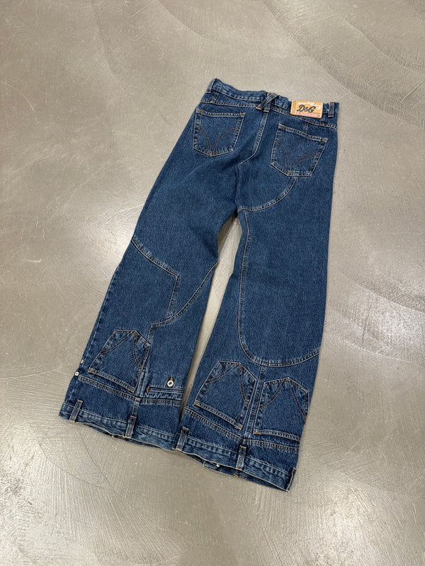 A/W2003 Dolce & Gabbana upside down waisted leg jeans