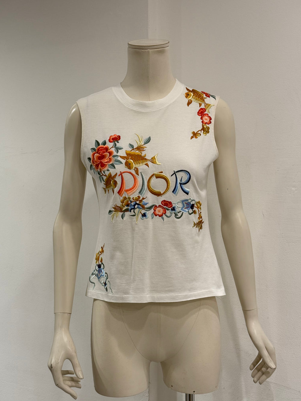 S/S2002 Christian Dior by John Galliano oriental koi fish embroidered tank top