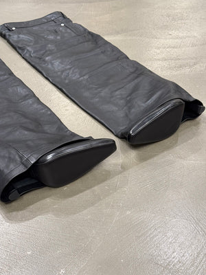 Balenciaga Falkon thigh-high leather pants boots