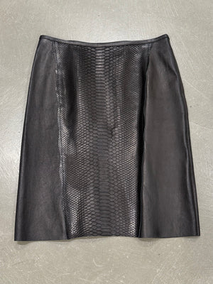 2000s Plein Sud python leather midi skirt