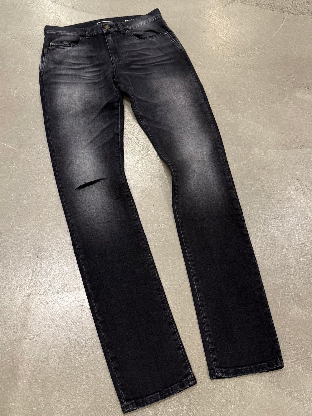 2018 Saint Laurent “D02” faded distressed black pants