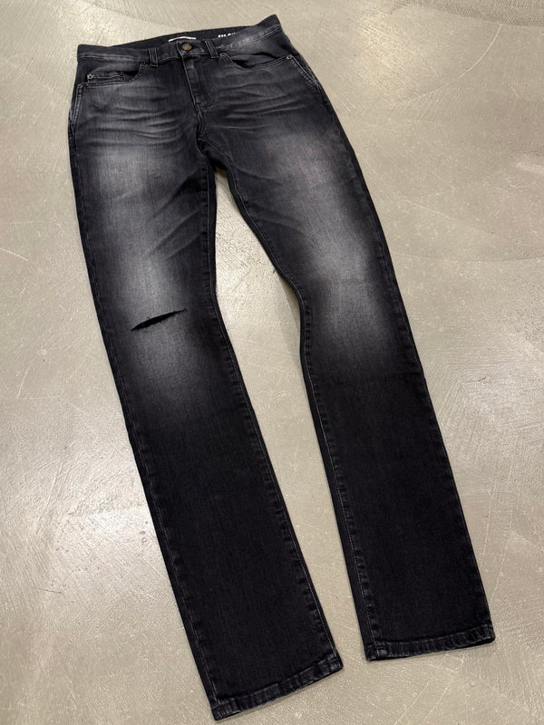 2018 Saint Laurent “D02” faded distressed black pants