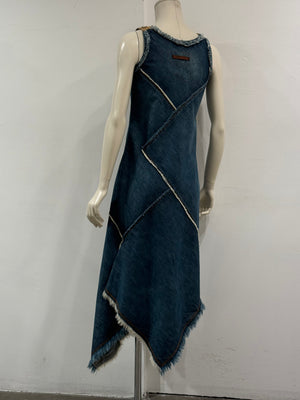 2000s Jean Paul Gaultier denim asymmetrical dress