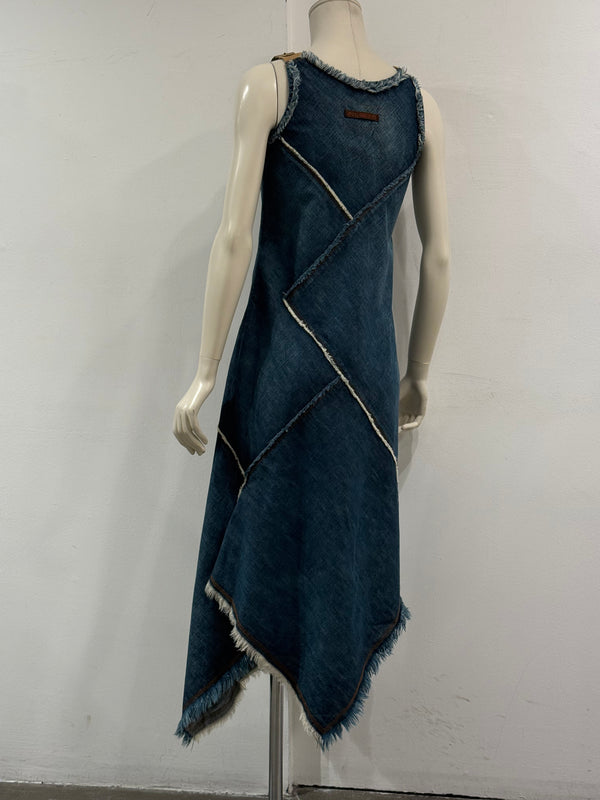2000s Jean Paul Gaultier denim asymmetrical dress