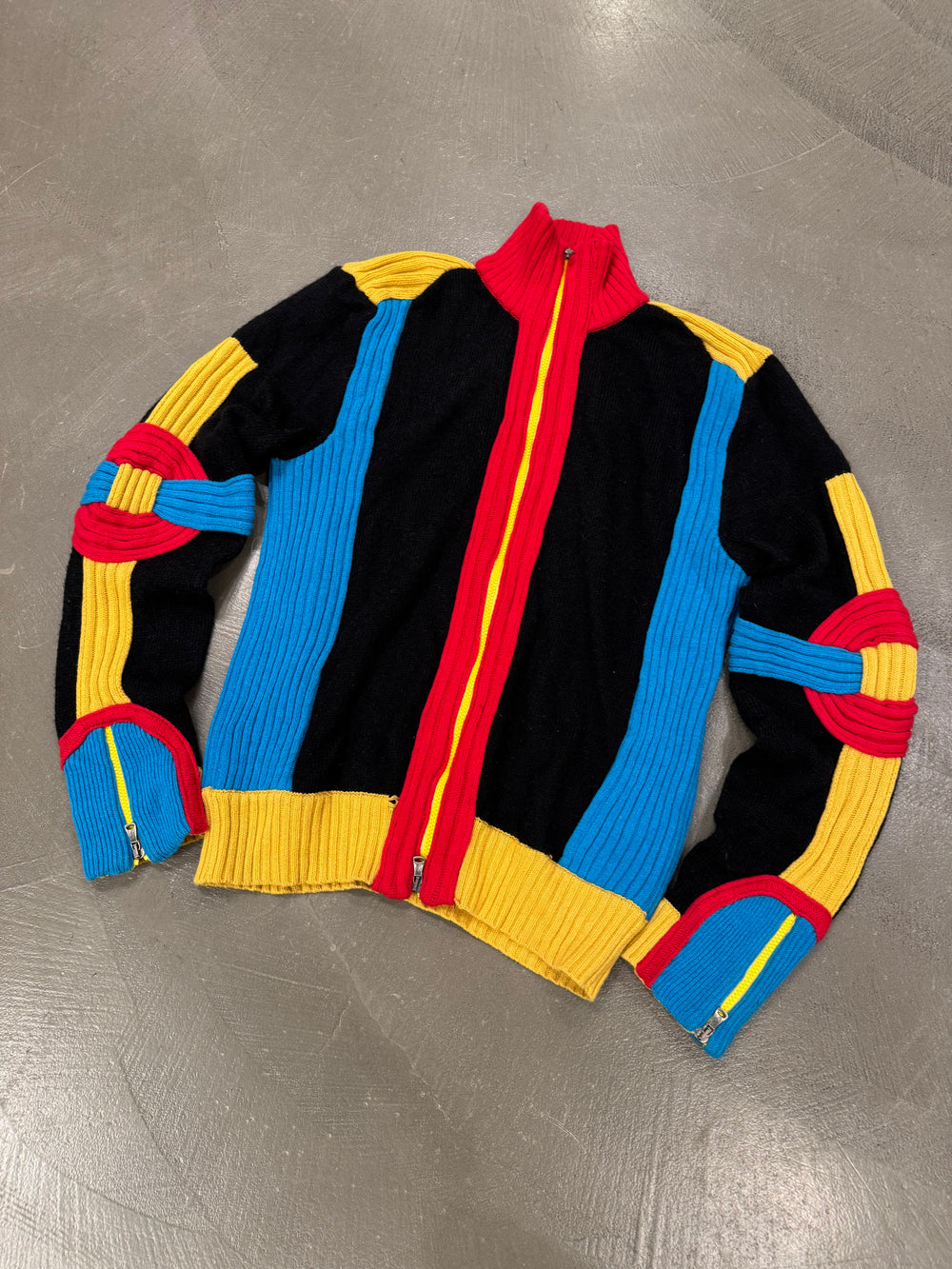 A/W2005 Gianfranco Ferré patchwork hand knitted sweater