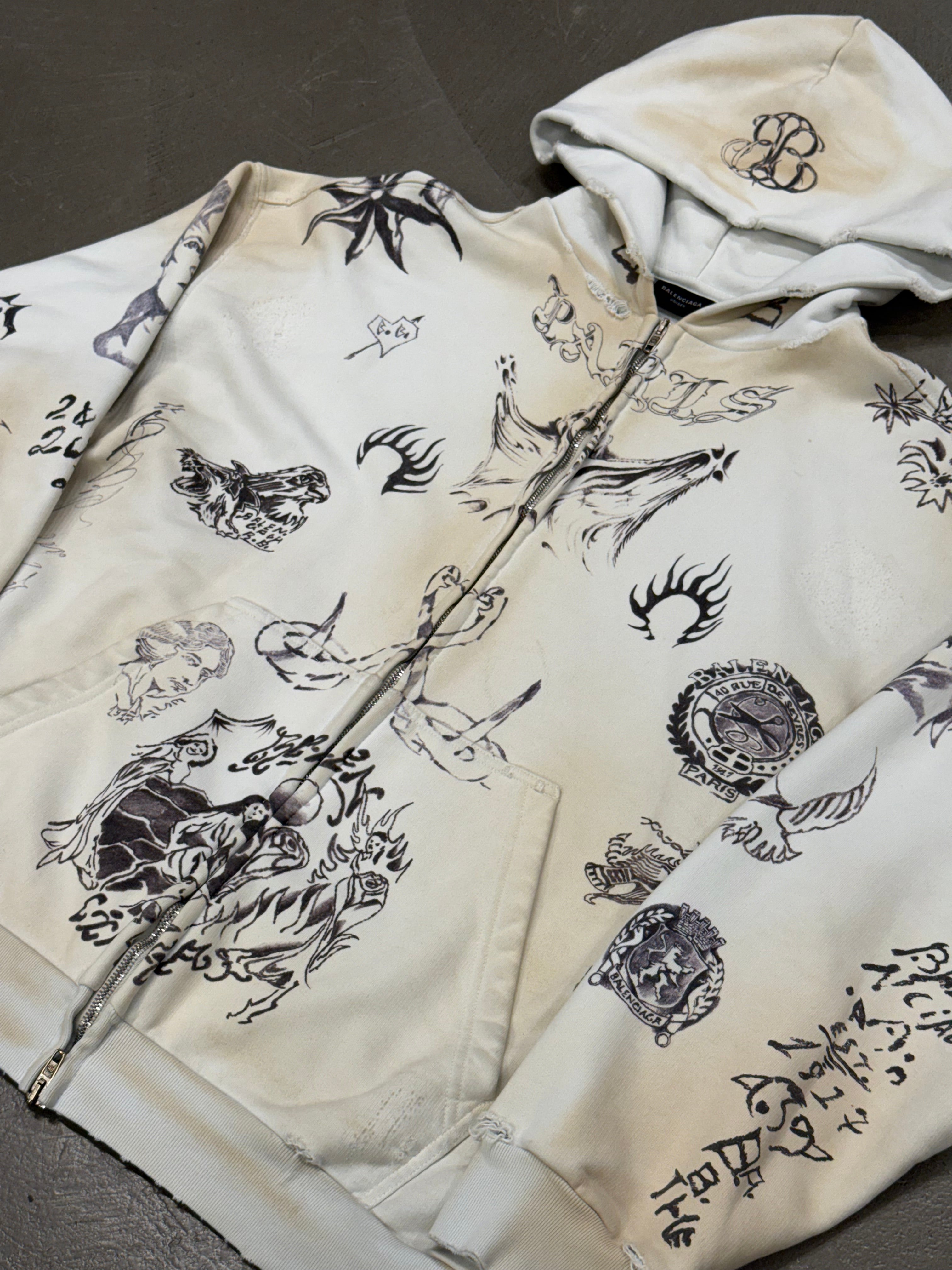 S/S2024 Balenciaga tattoo hoodie