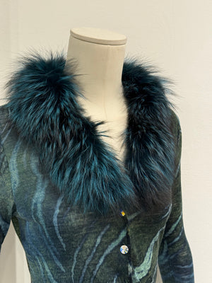 2000s Cavalli fox fur animalier print set