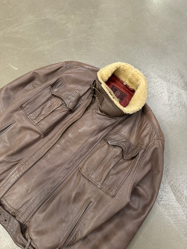 1980s Giorgio Armani aviator shearling bomber jacket
