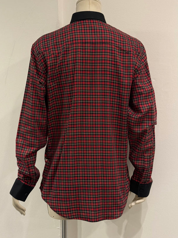 A/W2005 Dior by Hedi Slimane runway eagle embroidery check shirt