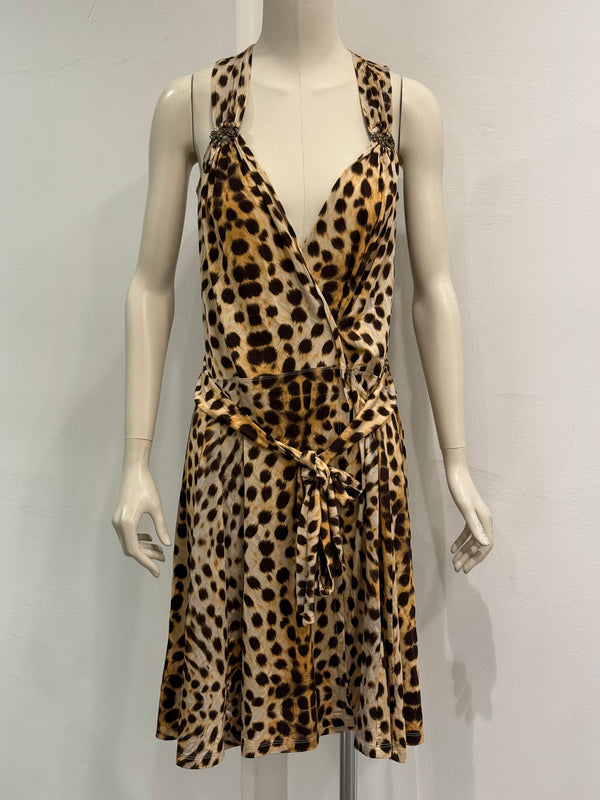 2000s Roberto Cavalli leopard print dress