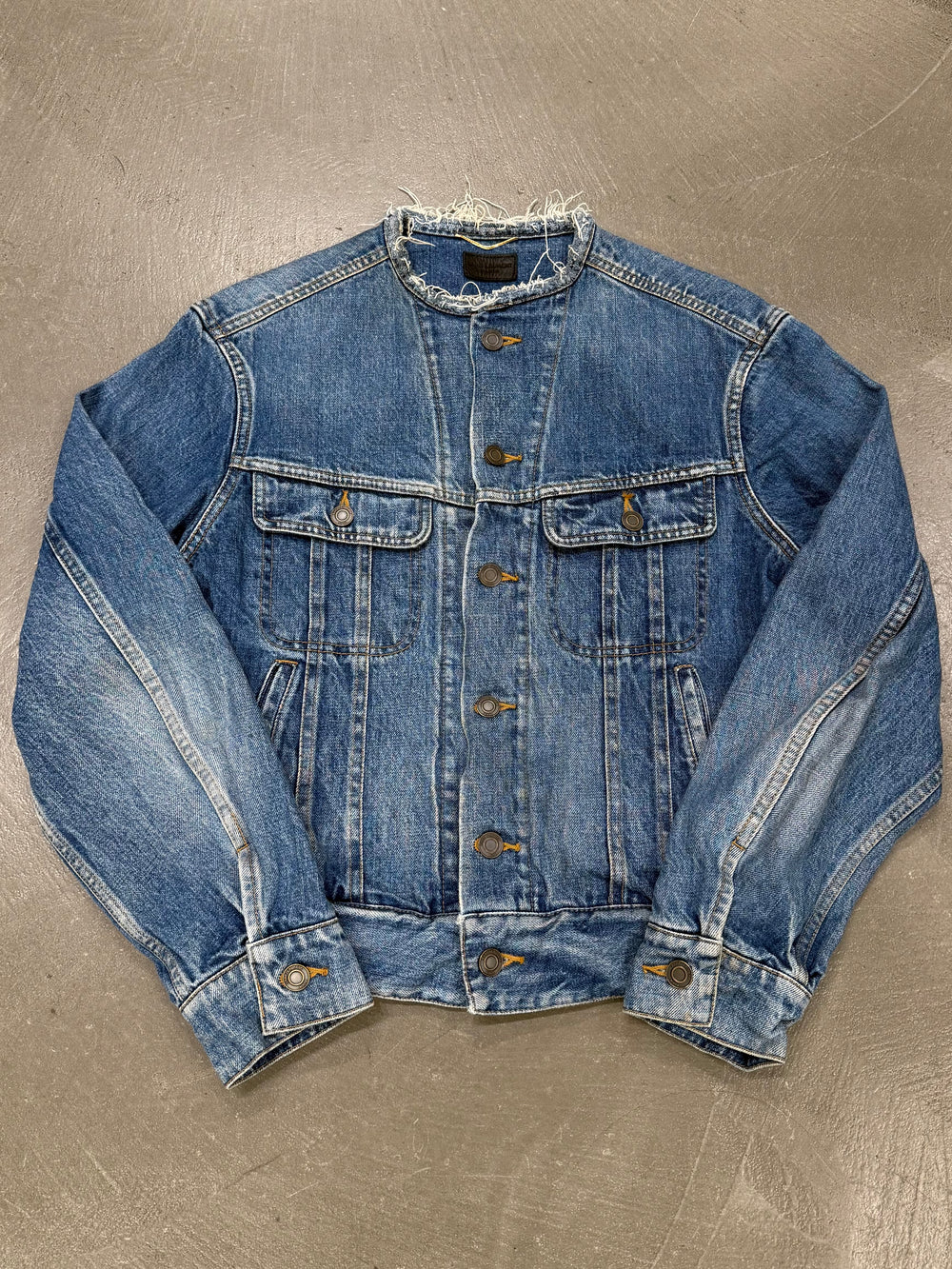 2020s Saint Laurent raw-cut denim jacket