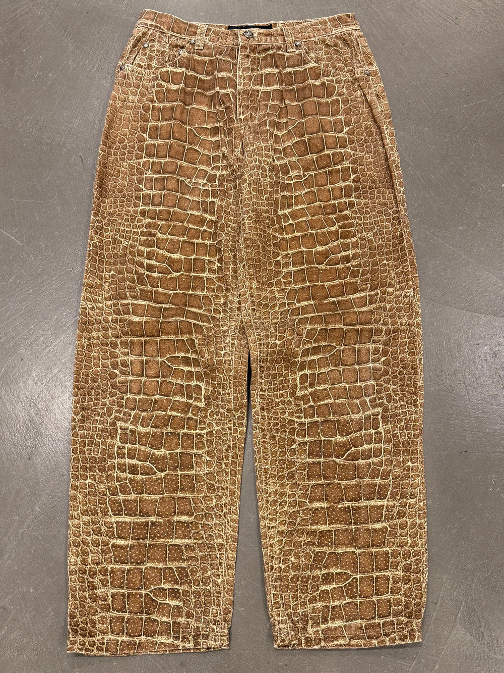1990s Roberto Cavalli crocodile print pants