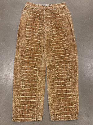 1990s Roberto Cavalli crocodile print pants
