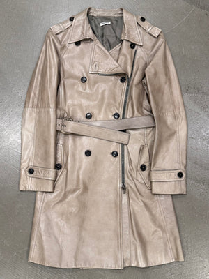 2000s Miu Miu leather trench coat