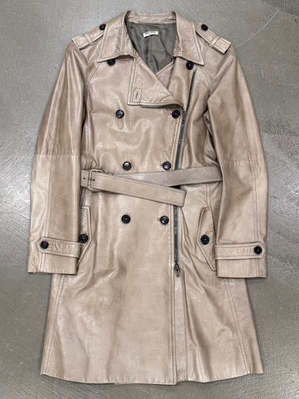 2000s Miu Miu leather trench coat