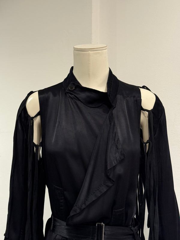 S/S2005 Ann Demeulemeester runway cut-out belted coat dress