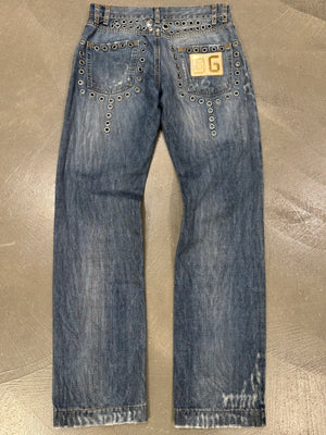 S/S 2006 Dolce & Gabbana runway studded eyelet jeans