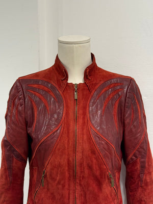 2000s Roberto Cavalli western leather jacket