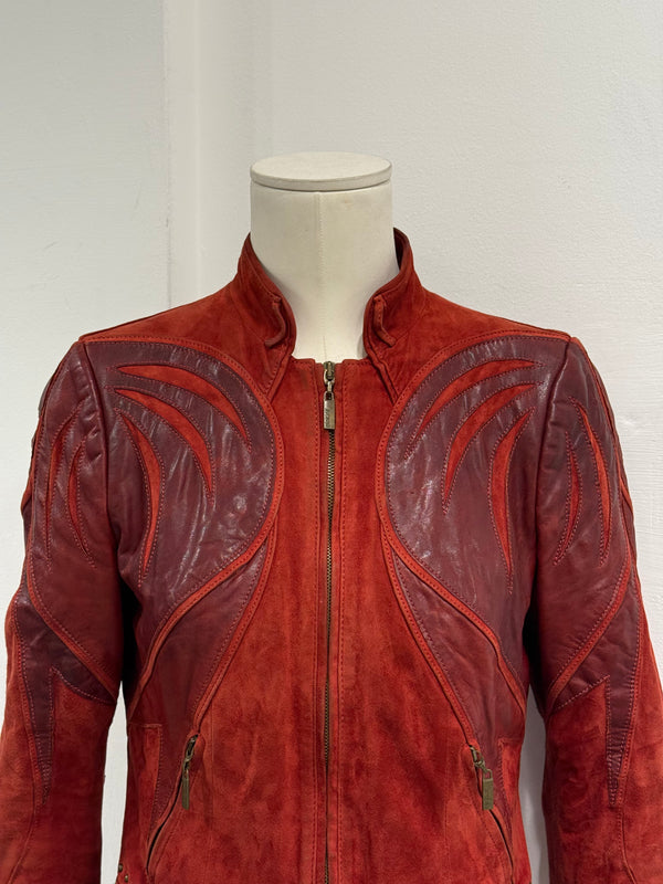 2000s Roberto Cavalli western leather jacket