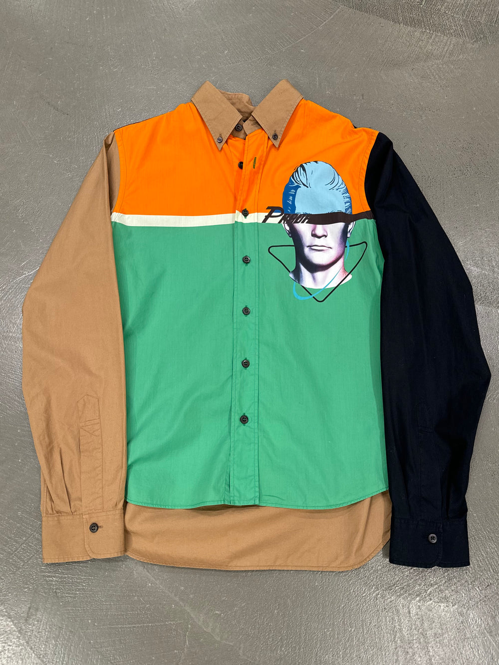 S/S2020 Prada color block face shirt