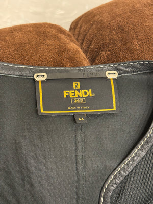 2000s Fendi 3-piece mesh set with leather trim