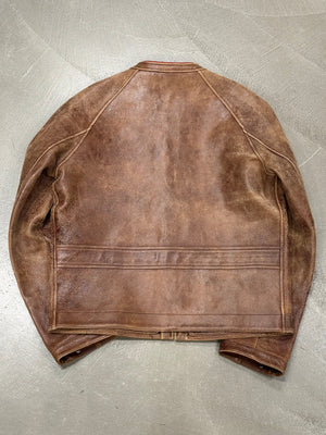 S/S2003 Gucci by Tom Ford distressed runway leather jacket