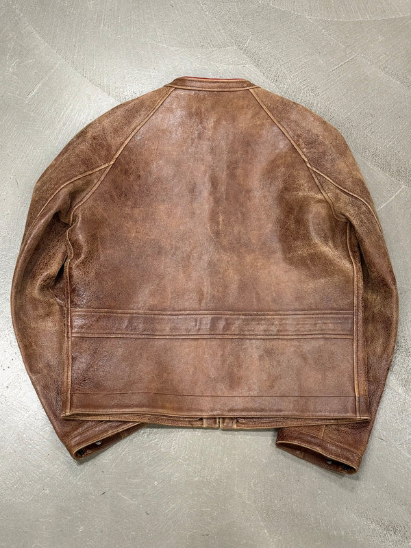 S/S2003 Gucci by Tom Ford distressed runway leather jacket