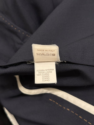 2010s Brunello Cucinelli navy tailored long blazer coat