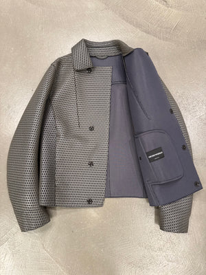 A/W2013 Emporio Armani runway laser cut leather jacket