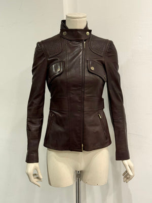 2000s Gucci monogram military leather jacket