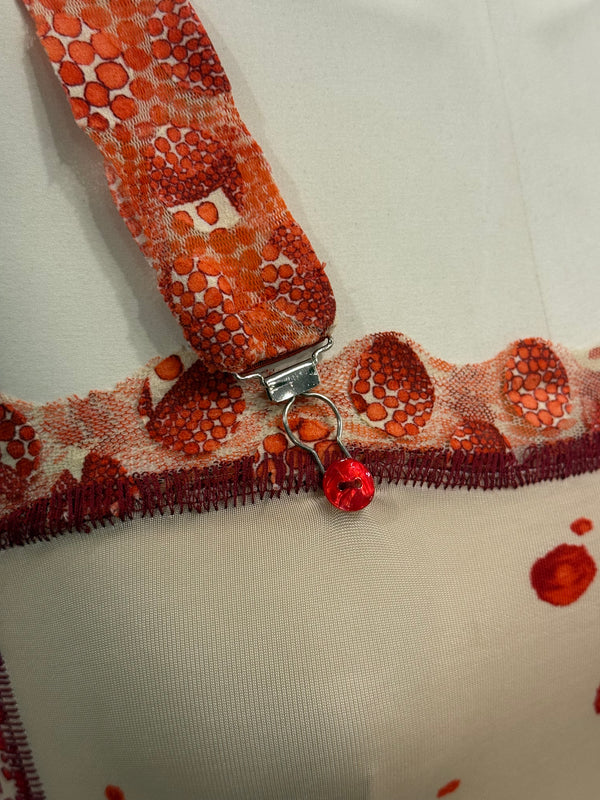 S/S2004 Jean Paul Gaultier red spots print long dress